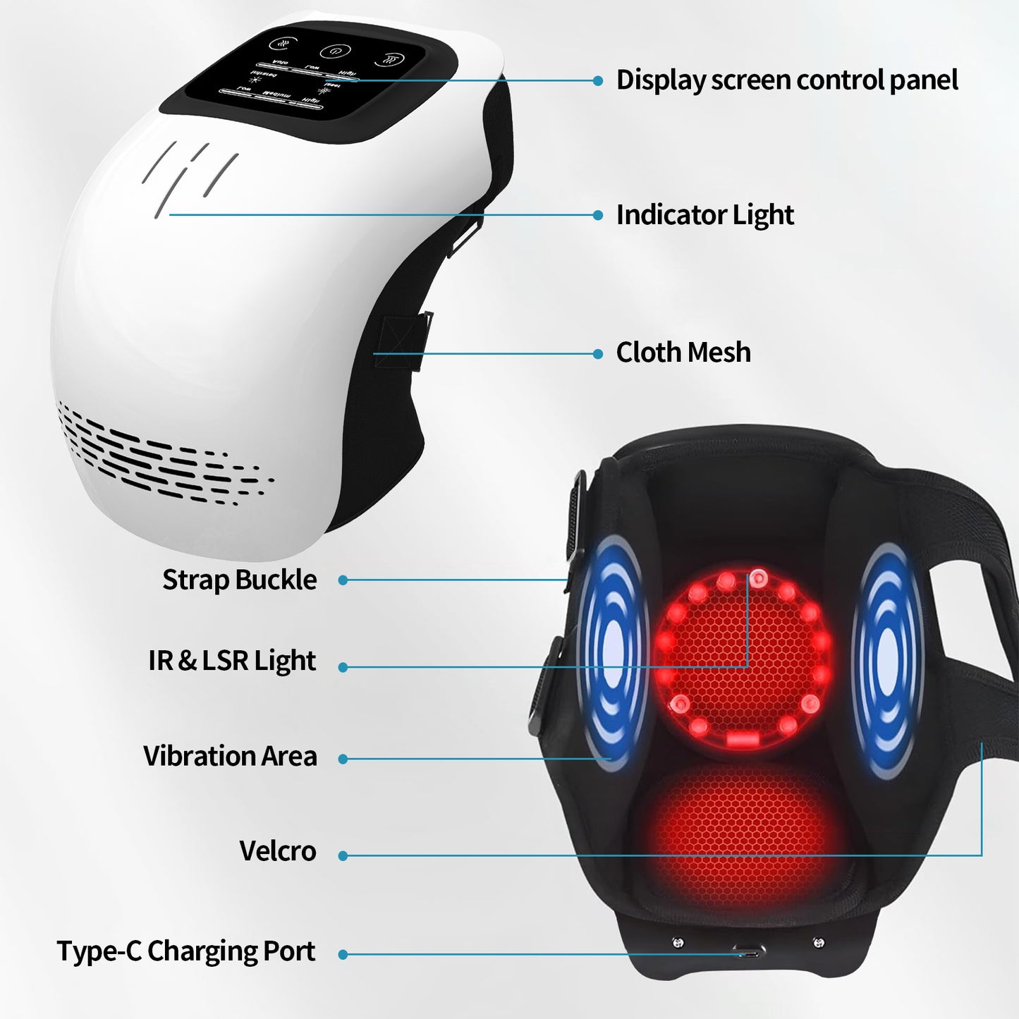 Electric Heating Knee Massage Infrared Laser Vibration